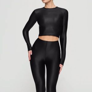 SKIMS Shine Jersey Long Sleeved Cropped T-Shirt